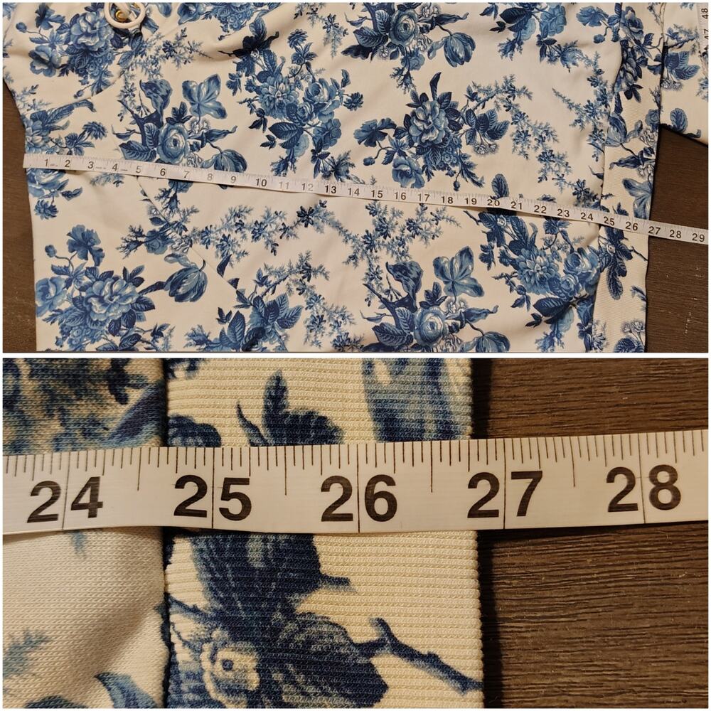 LoveShackFancy x Beach Riot Alicia Floral Hoodie Sweatshirt Blue White Size L - Picture 9 of 16